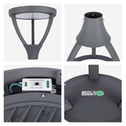 Modern 50W LED Post Top Garden Light, 3CCT Selectable, Dark Grey IP65