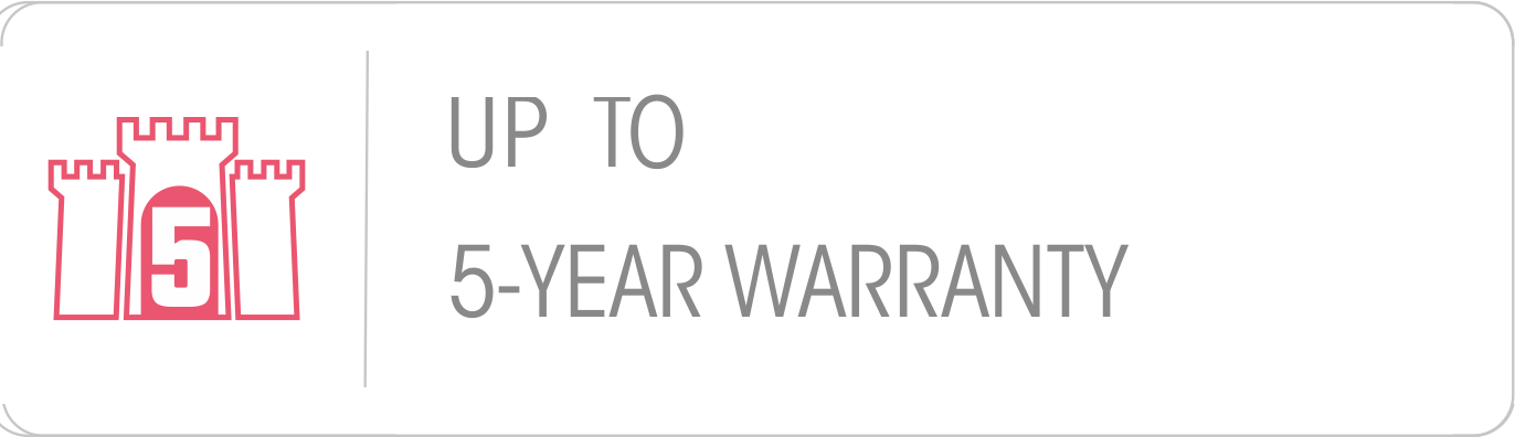 up to 5 year warranty