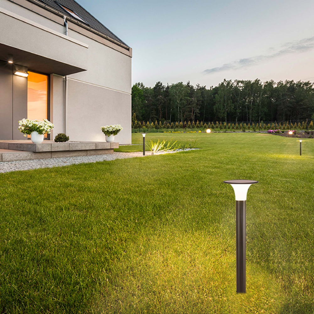 secure your garden with TEKLED 80cm Black Solar LED Bollard Pathway Light