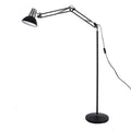 Adjustable Floor Lamp with Extendable Arm & Steel Shade - E27 Fitting, Dimmable