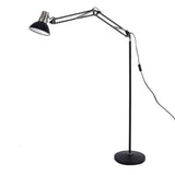 Adjustable Floor Lamp with Extendable Arm & Steel Shade - E27 Fitting, Dimmable