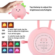 This charming peach lamp offers warm light, multi-coloured lights, or can be turned off. A timer mode is also available.