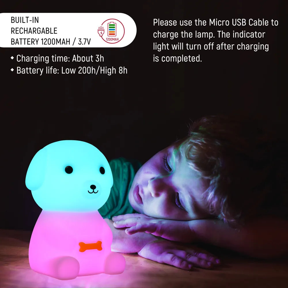 Night Lamp TEKLED Adorable LED Rechargeable Night Light with Timer and Color-Changing Options-Puppy-130-03774