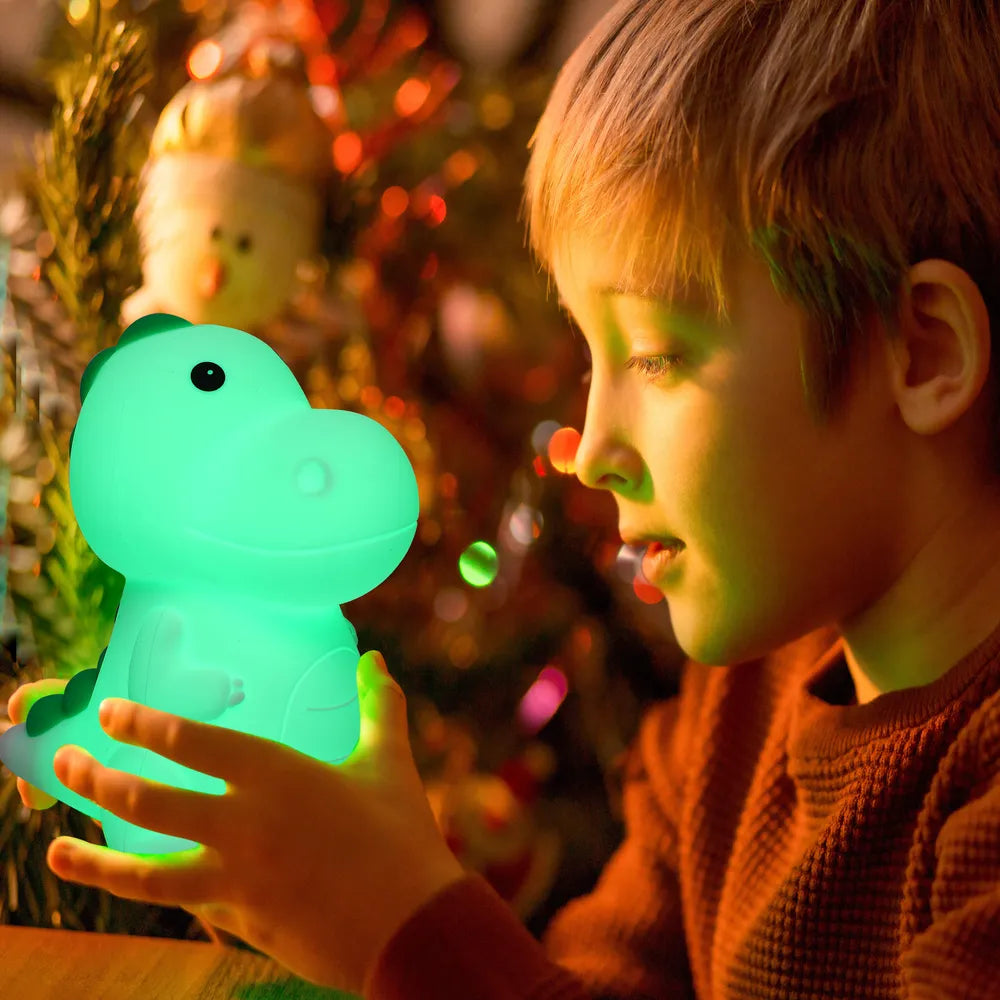 Night Lamp TEKLED Adorable LED Rechargeable Night Light with Timer and Color-Changing Options-Dino-130-03776