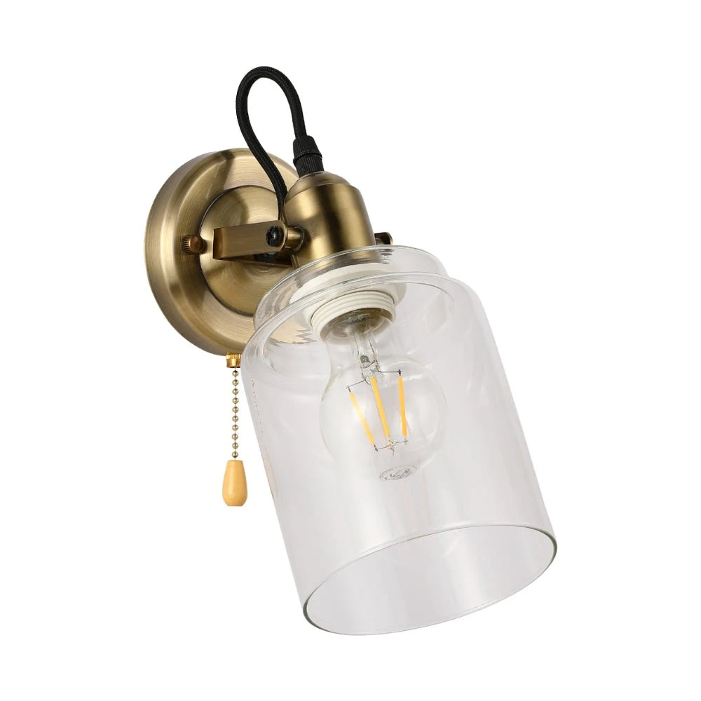 Glass Cone Wall Light Adjustable with Pull Down Switch 2