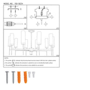 User manual for American Fluted Glass Chandelier Ceiling Light-159-18224