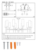 User manual for American Fluted Glass Chandelier Ceiling Light-159-18230