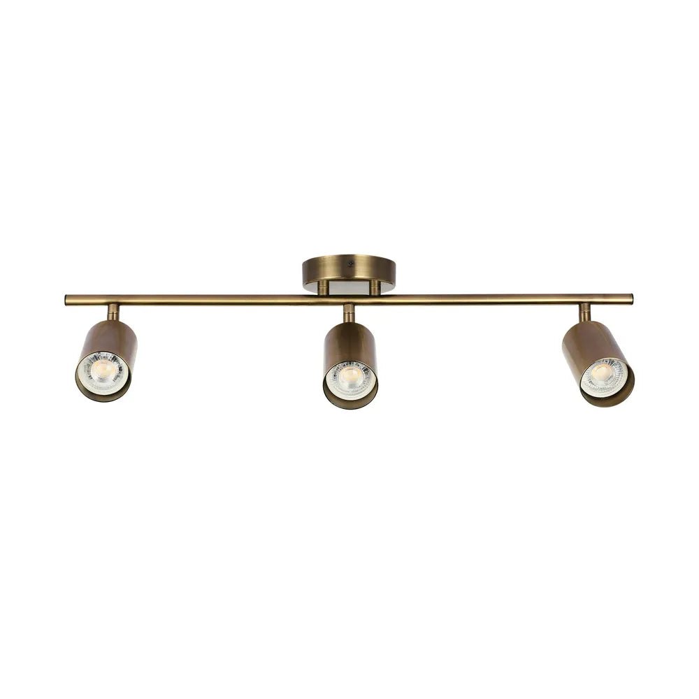 Spotlights TEKLED Antique Brass GU10 Spotlight Bar-3 Lamp-172-030623