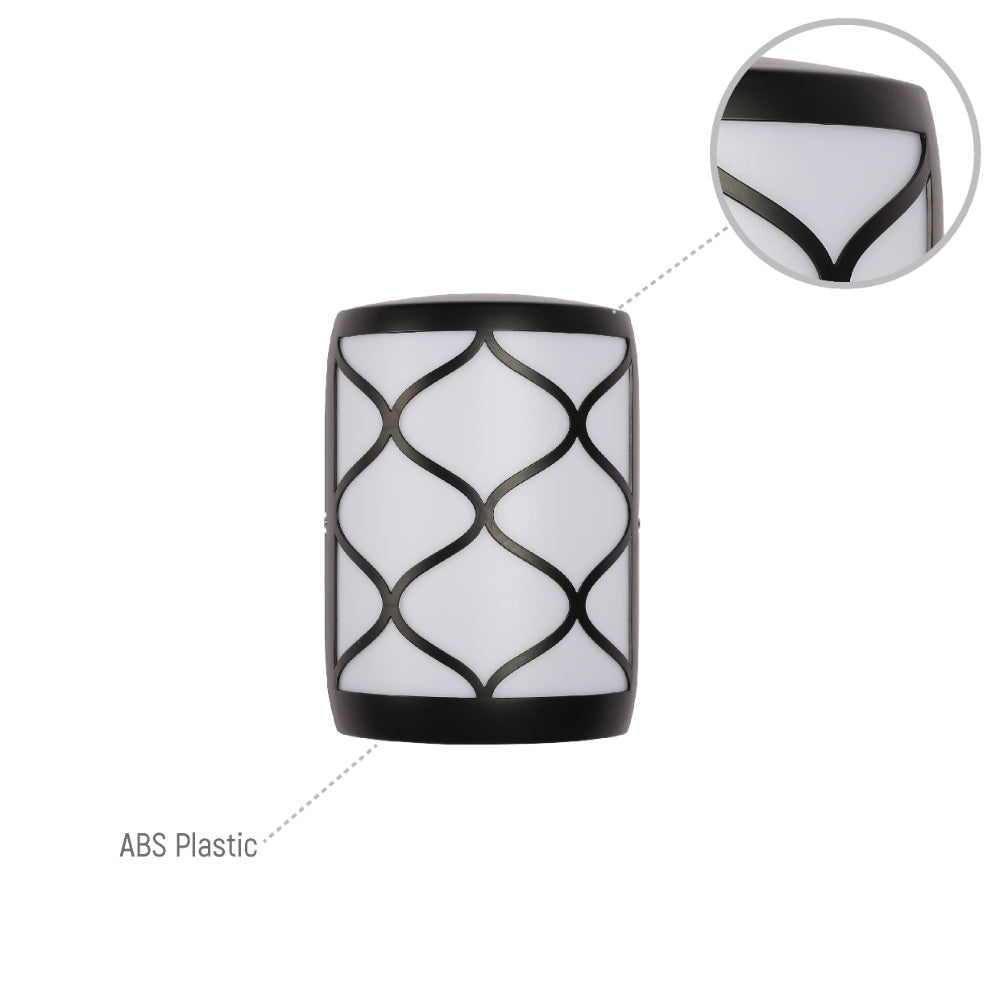 Arabesque Black Plastic LED Outdoor Wall Light 15W Cool White