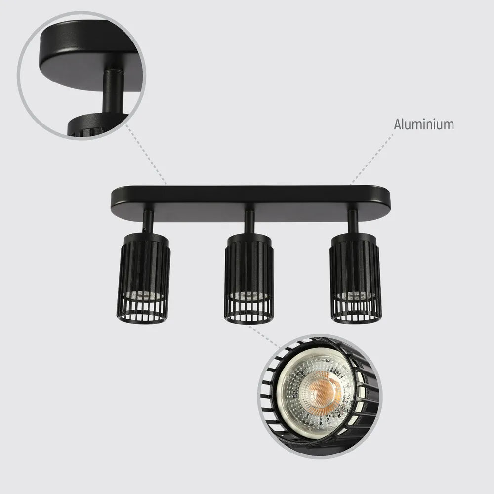 Details of the Aria Cage-Bar Adjustable GU10 Spotlight-172-03157