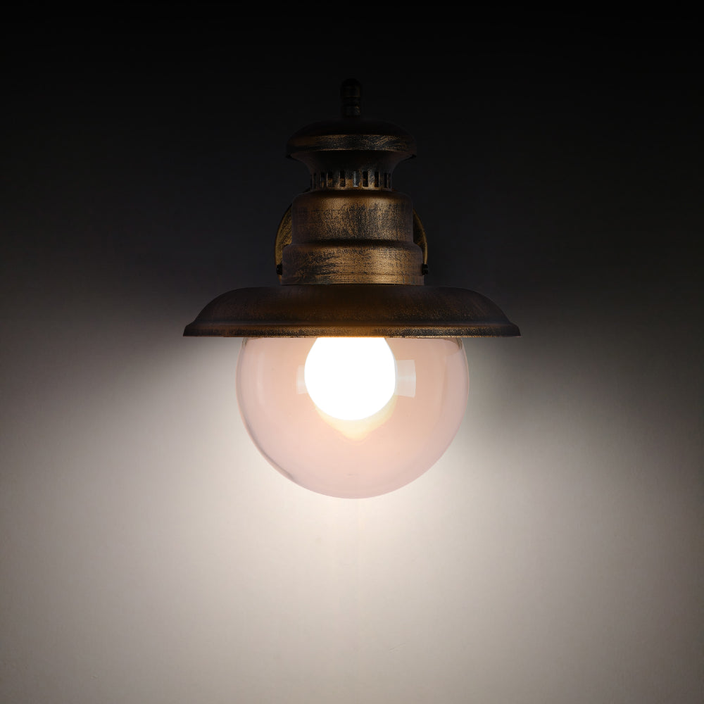 Artu Outdoor Lantern Wall Light Black E27 Golden 2