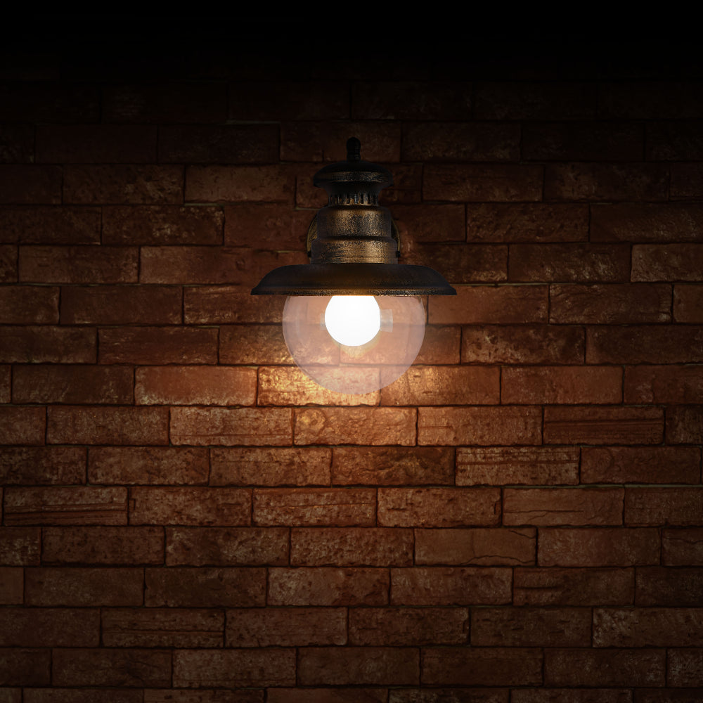 Artu Outdoor Lantern Wall Light Black E27 Golden 4