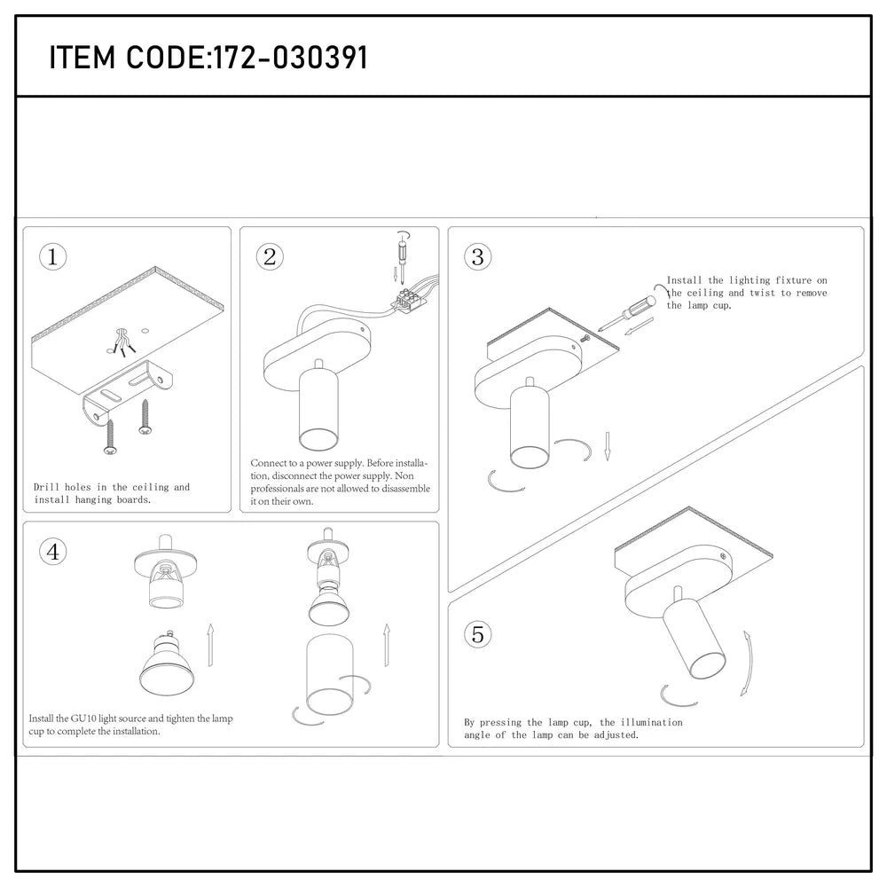 User manual for Astra Pearl Grey Cylinder GU10 Spotlight-172-030391