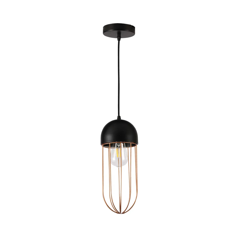 Metal Pendant Light TEKLED Aurelia Black & Gold Cage Pendant Light-Dome-150-180820