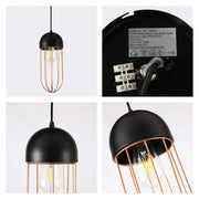 Details of the Aurelia Black & Gold Cage Pendant Light-150-180820