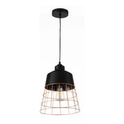 Metal Pendant Light TEKLED Aurelia Black & Gold Cage Pendant Light-Bell-150-180822