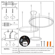 User manual for Aurora Flow Dynamic LED Modern Pendant Ceiling Light (Customisable 3 Rings, CCT Adjustable)-159-18169