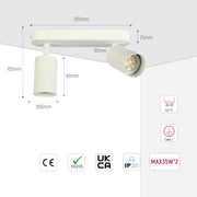 Size and technical specs of the Beam Cylinder GU10 Spotlight-172-03051