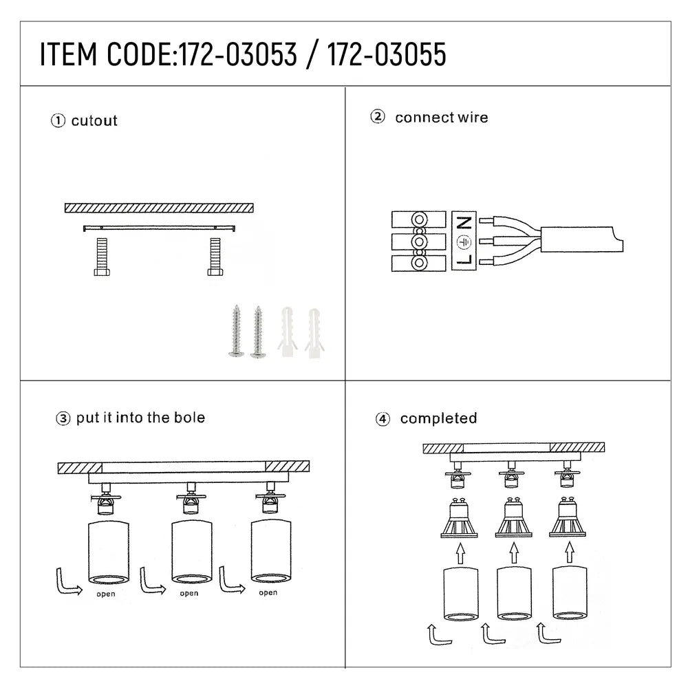 User manual for Beam Cylinder GU10 Spotlight-172-03055