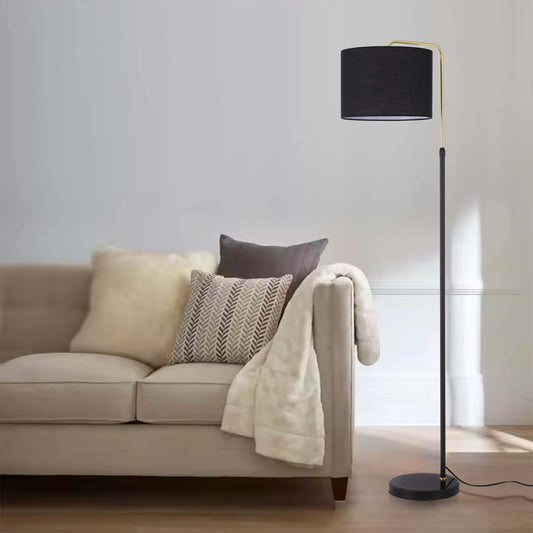 Black and Gold Floor Lamp – E27 Fitting, 1530mm Height, Dimmable