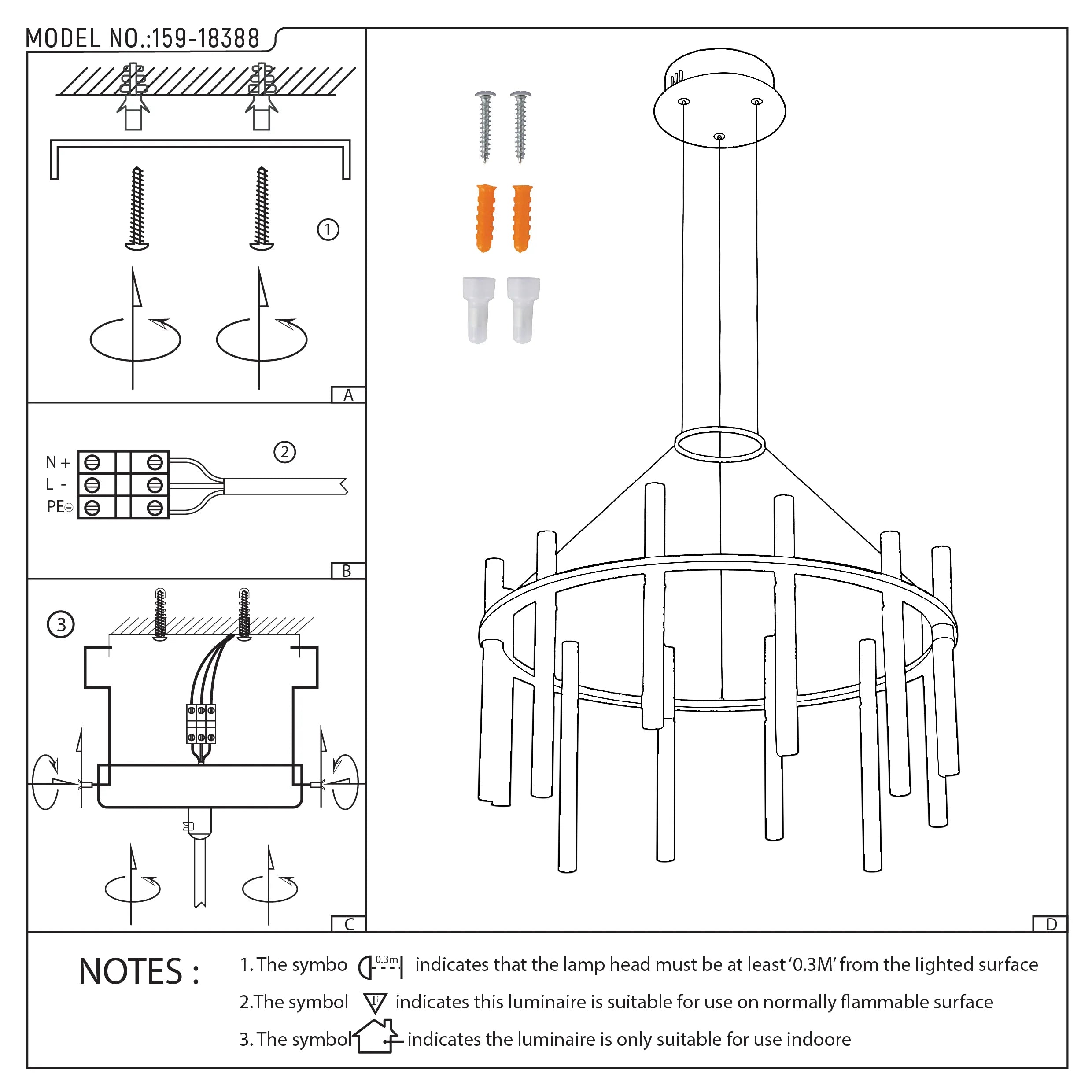 Black & Brass Modern Glass Tube Chandelier - Linear & Circular