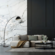Black Elegance Curved Floor Lamp with Dome Shade 2