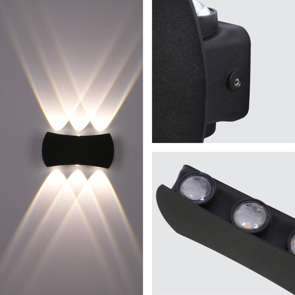 Black Up Down Outdoor Modern LED Wall Light 4000K 21