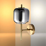 Bronze Wall Light with Amber or Smoked Glass Shade