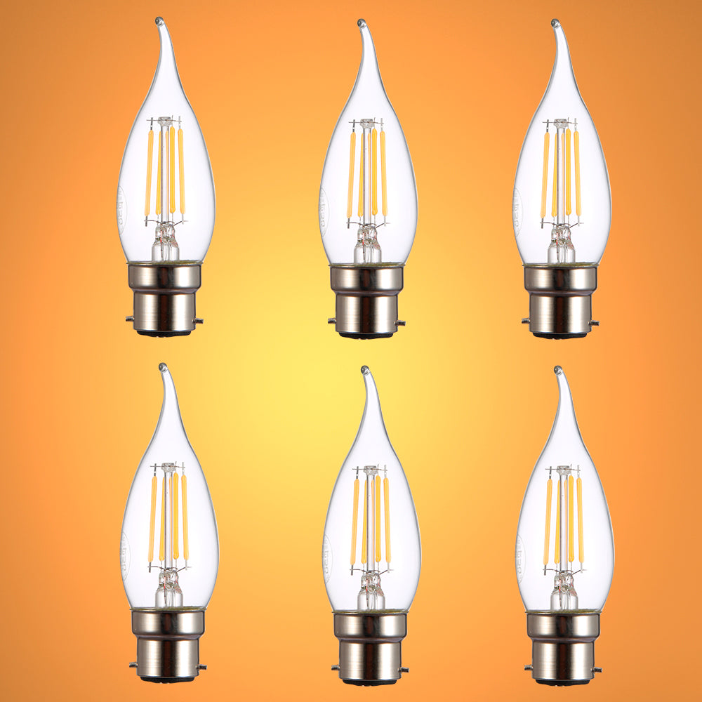 LED Filament C35 Candle Bulb B22 Bayonet Cap 4W 17