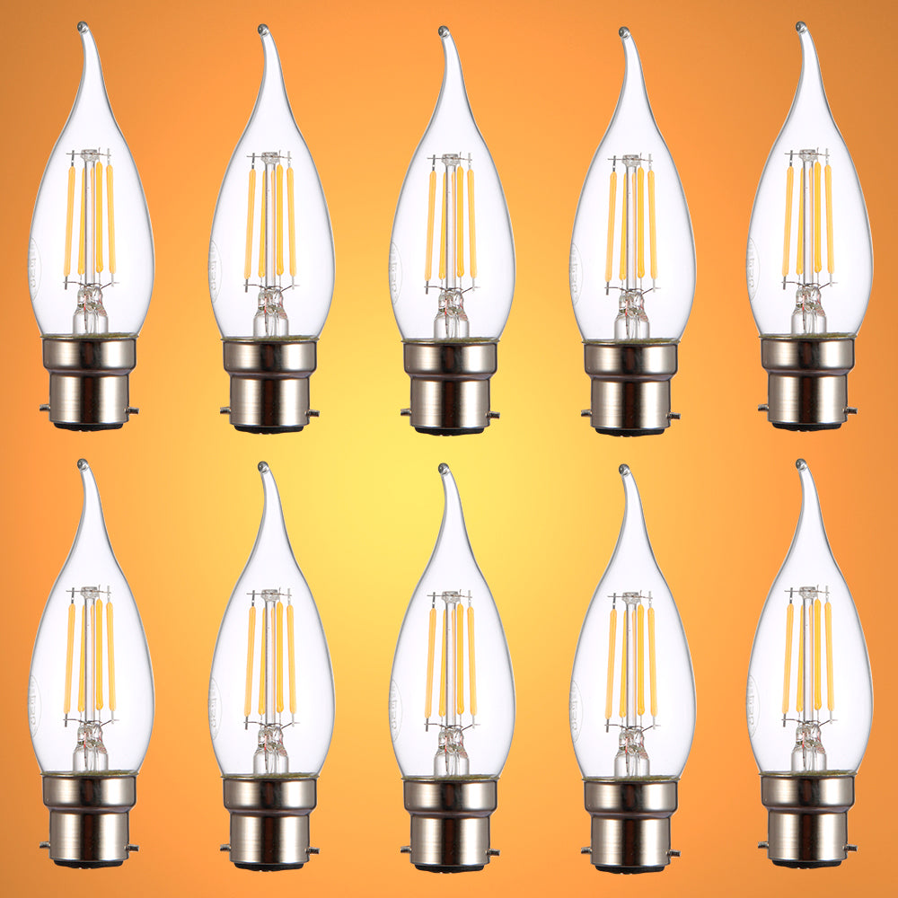 LED Filament C35 Candle Bulb B22 Bayonet Cap 4W 18