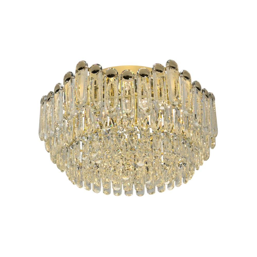 Cascade Crystal Flush Chandelier Ceiling Light | TEKLED