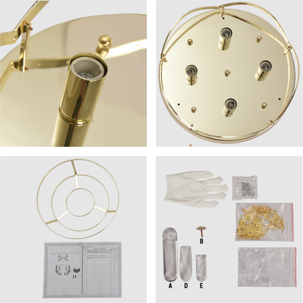 Details of Cascade Crystal Flush Chandelier Ceiling Light | TEKLED 159-18065