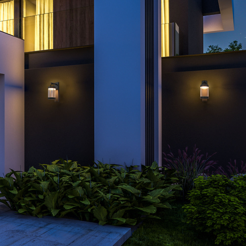 Cassian LED Outdoor Lantern Wall Light 8W 3000K Dark Grey | TEKLED