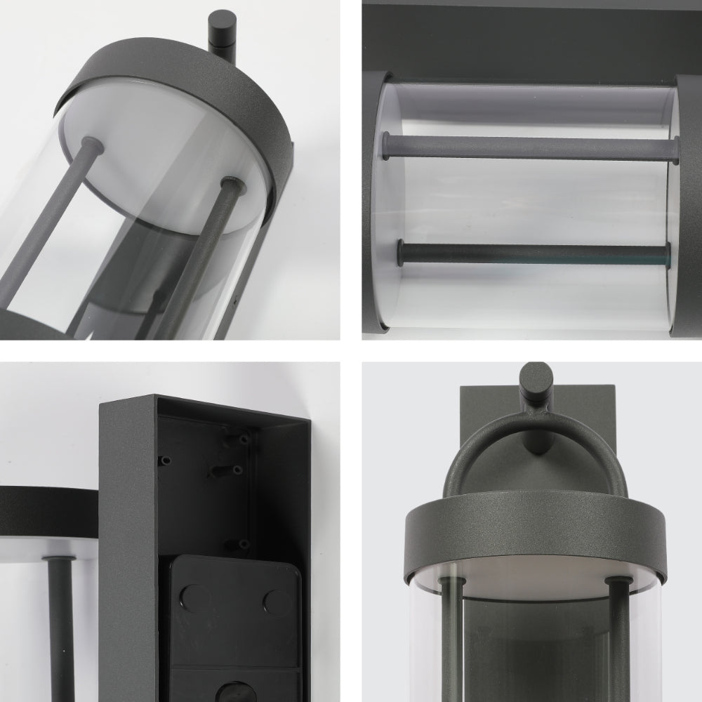 Cassian LED Outdoor Lantern Wall Light 8W 3000K Dark Grey 13