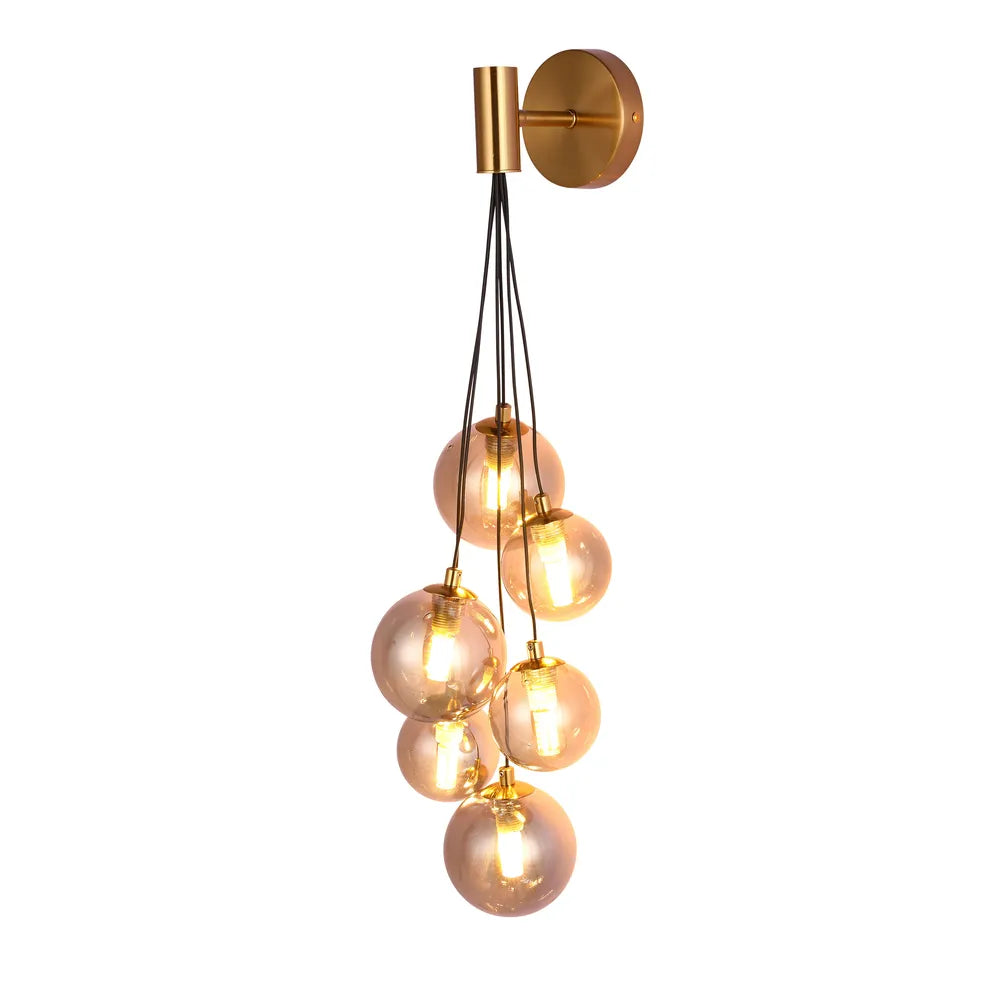 Glass Wall Light TEKLED Celestial Cascade Wall Light-Smoky-151-20058
