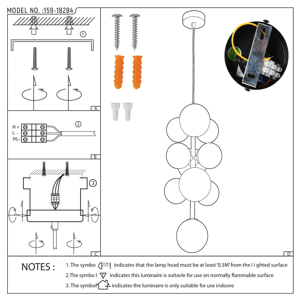 User manual for Celestial Cluster Vertical and Horizontal Chandeliers-159-18284