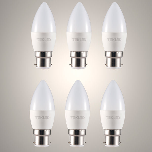 Cetus LED Candle Bulb C37 Dimmable B22 Bayonet Cap 6W Pack of 6 11