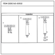 Diagram showing the installation steps for a cylindrical light fixture. Includes mounting and assembly steps.