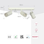 Size and technical specs of the Circular Glow GU10 Spotlight Fixture-172-03039