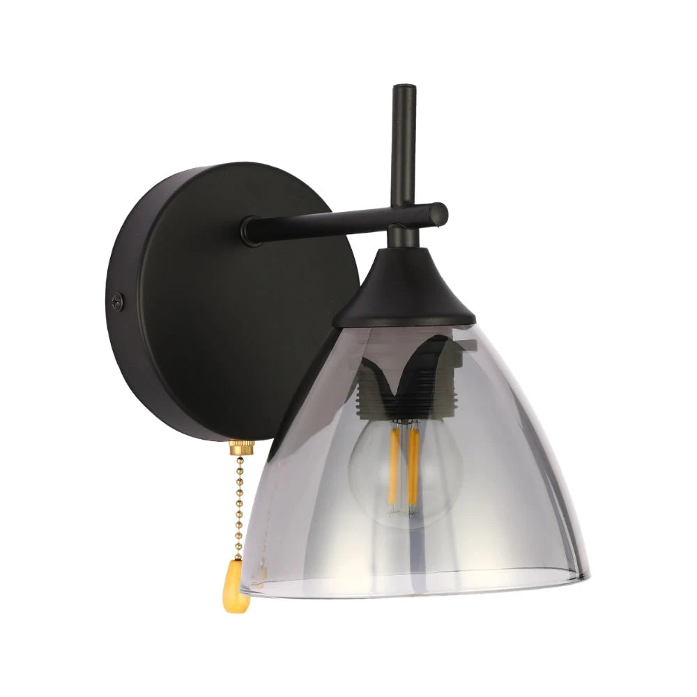 Modern Cone Glass Wall Light E27 with Pull Down Switch 4