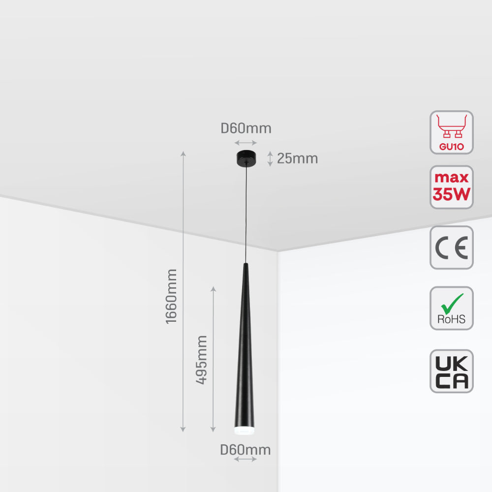 Cone Pendant Downlight GU10, Pendant Downlight, TEKLED 13