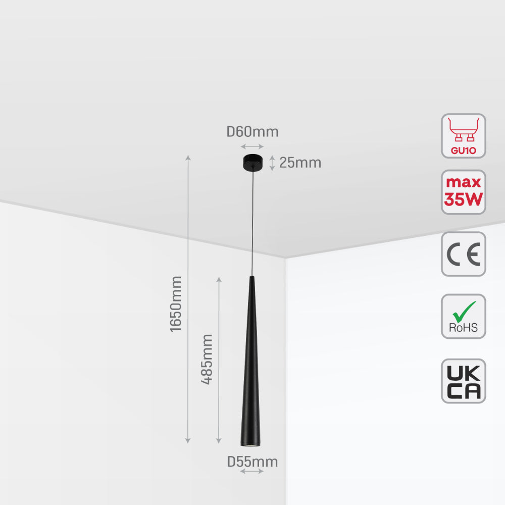 Cone Pendant Downlight GU10, Pendant Downlight, TEKLED 14