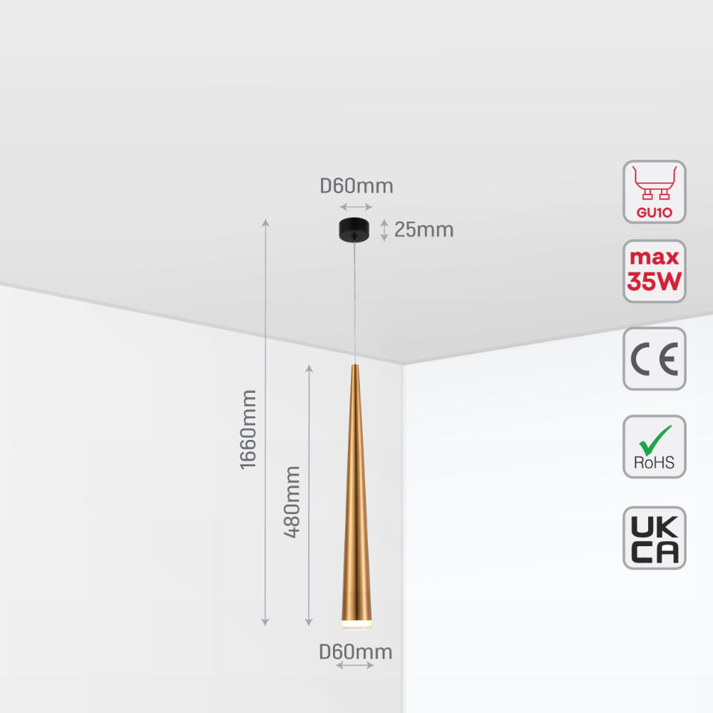 Cone Pendant Downlight GU10, Pendant Downlight, TEKLED 15