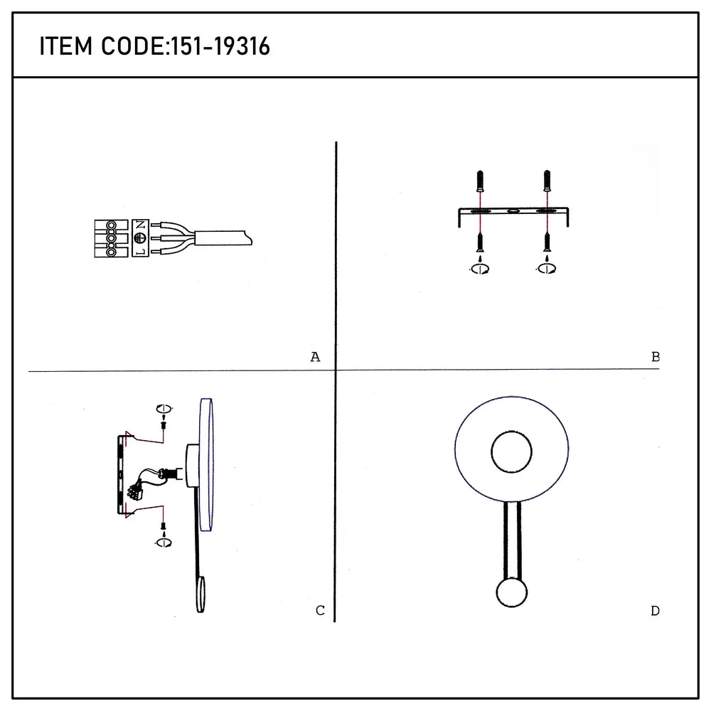 User manual for Cosmic Ripple Wall Light-151-19316