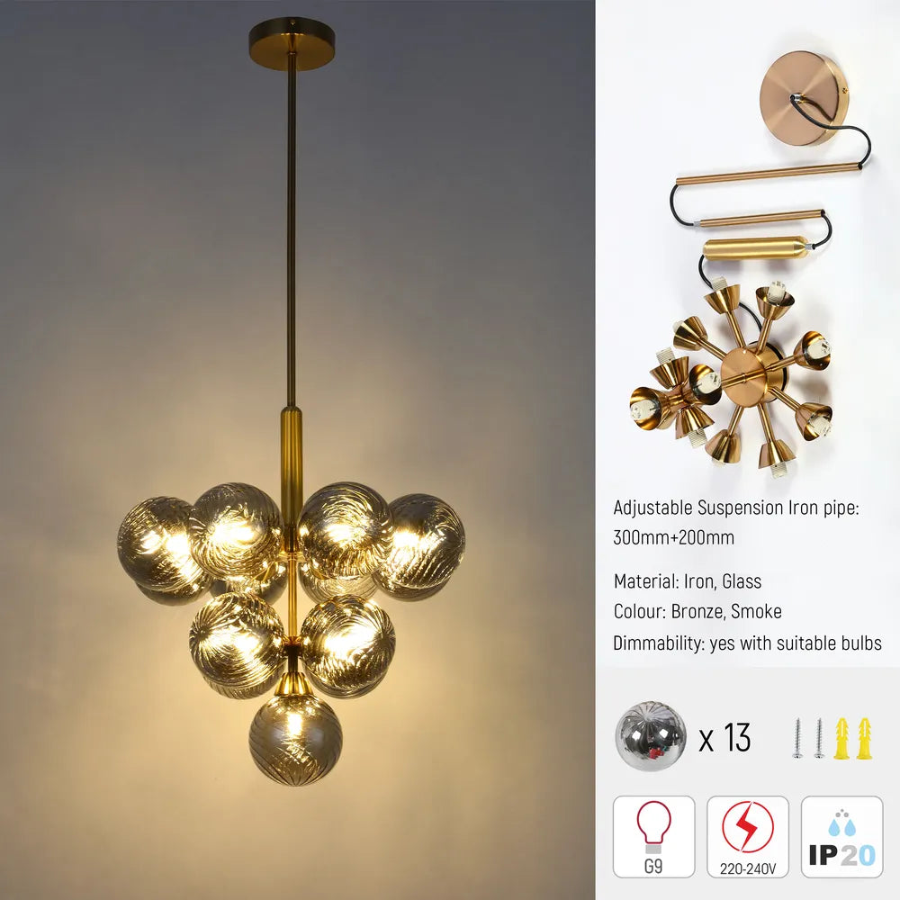 Details of the Cosmos Sphere Pendant Chandelier-159-18258