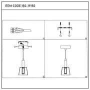 Diagram showing the stages of assembling a pendant light fitting, with numbered instructions.
