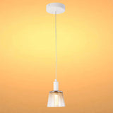 Cross-Hatch Textured Glass Pendant Light - E27 Fitting, 110mm Diameter