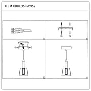 An instructional diagram depicting how to wire and assemble a pendant light fixture for a ceiling.