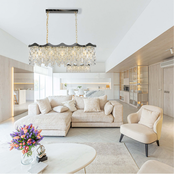 Interior application of Crown Crystal Chandelier Ceiling Light | TEKLED 159-18094