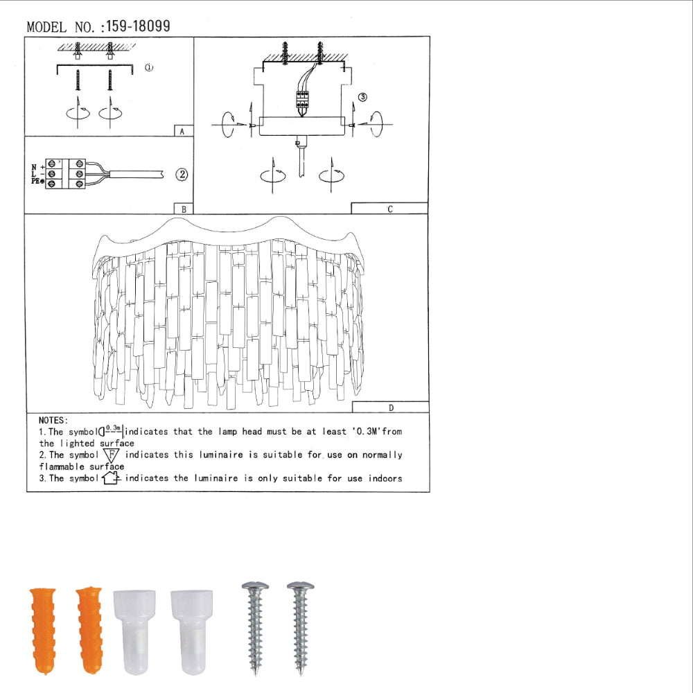 User manual for Crown Crystal Chandelier Ceiling Light | TEKLED 159-18099